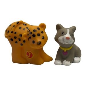 Fisher Price Little People Leopard and Cat Animal Figures Set year 2004 &‎ 2012